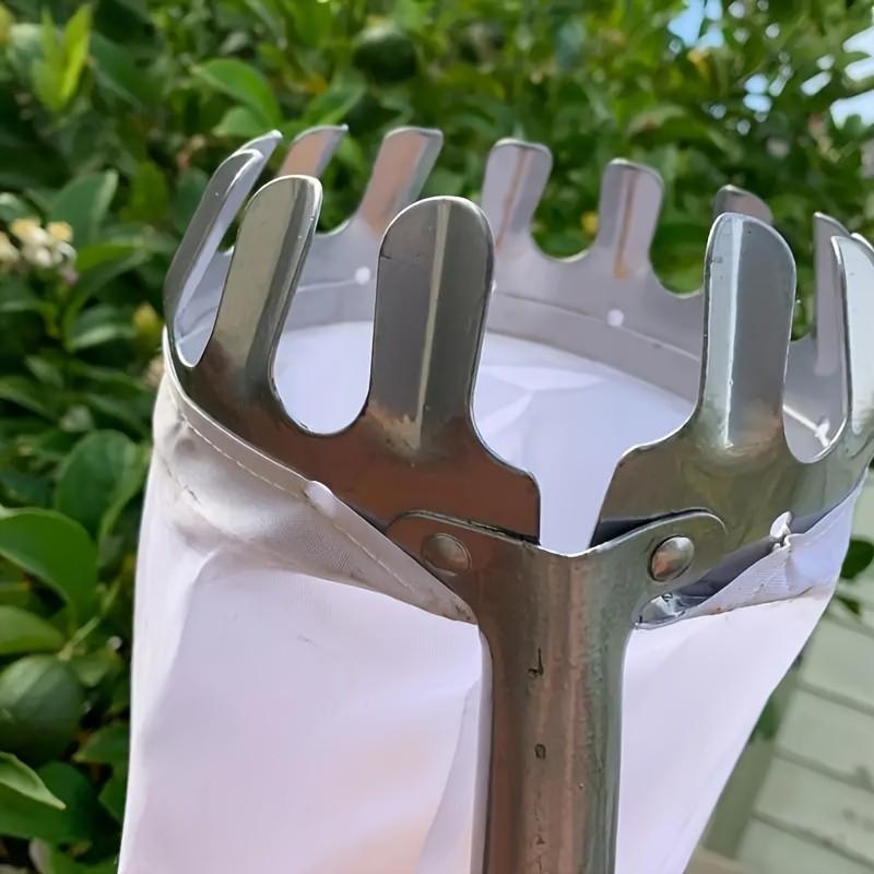1 Pcs High Altitude Fruit Picking Stainless Steel Telescopic RodFruit Catcher Collection Pouch Farm Picker Fruit Supplies Tools