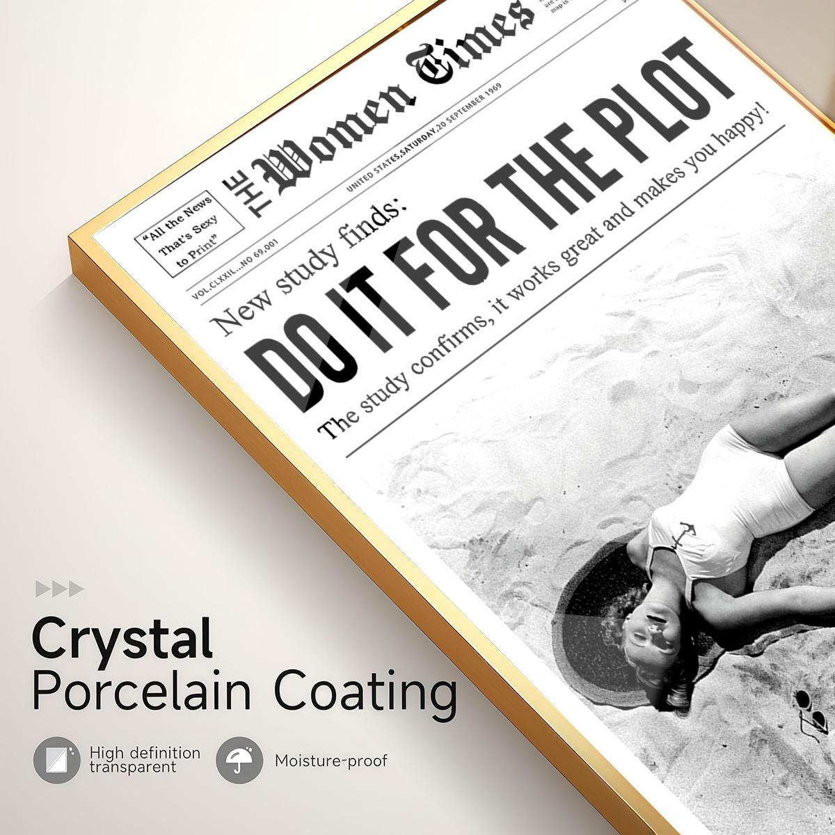 3 Counts Aluminum Alloy Framed Painting, Vintage Women Newspaper Poster Set, Home Decoration For Living Room, Bedroom, Office, Restaurant, Hallway Wall Decor, Odorless Print Artwork, Luxury Perfect Gift For Friends And Family