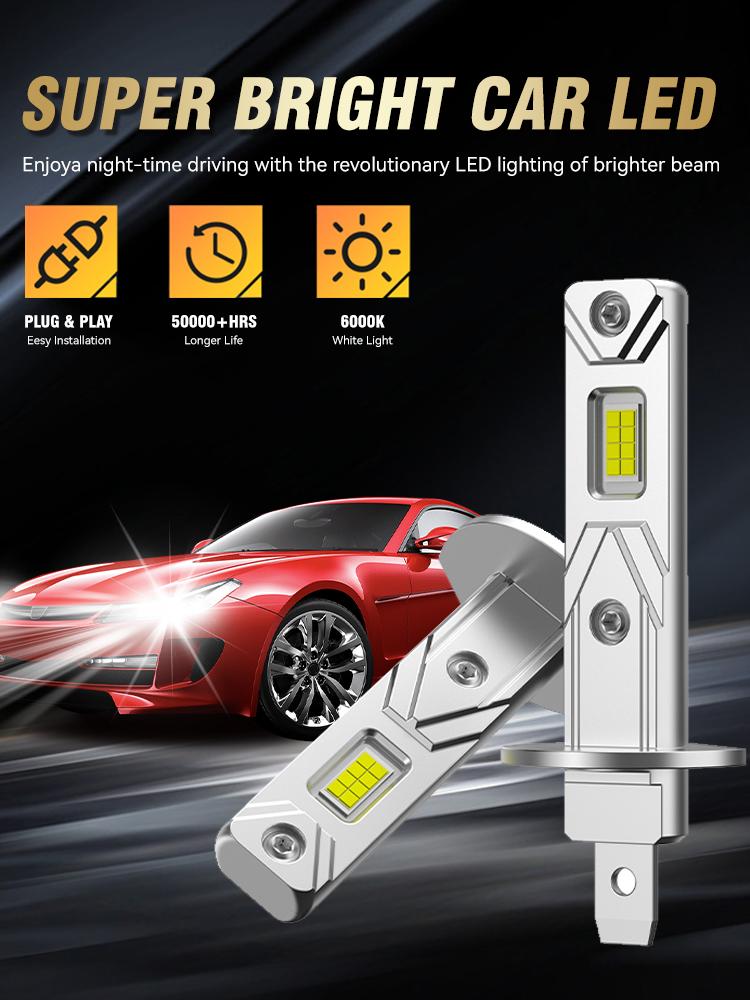 2Pcs H1 H7 H4 H11 9005 HB3 9006 HB4 LED Headlights 50000LM 800% Brighter Original Bulb Wireless Headlamp 6000k CANBUS LED Auto Light Plug And Play 12V