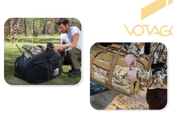 VOTAGOO 130L Travel Duffle Bag Large Capacity Waterproof Full-Access Opening Foldable Military Backpack Travel for Outdoor Camping Hunting Weekender Gym Traveling Workout Deployment