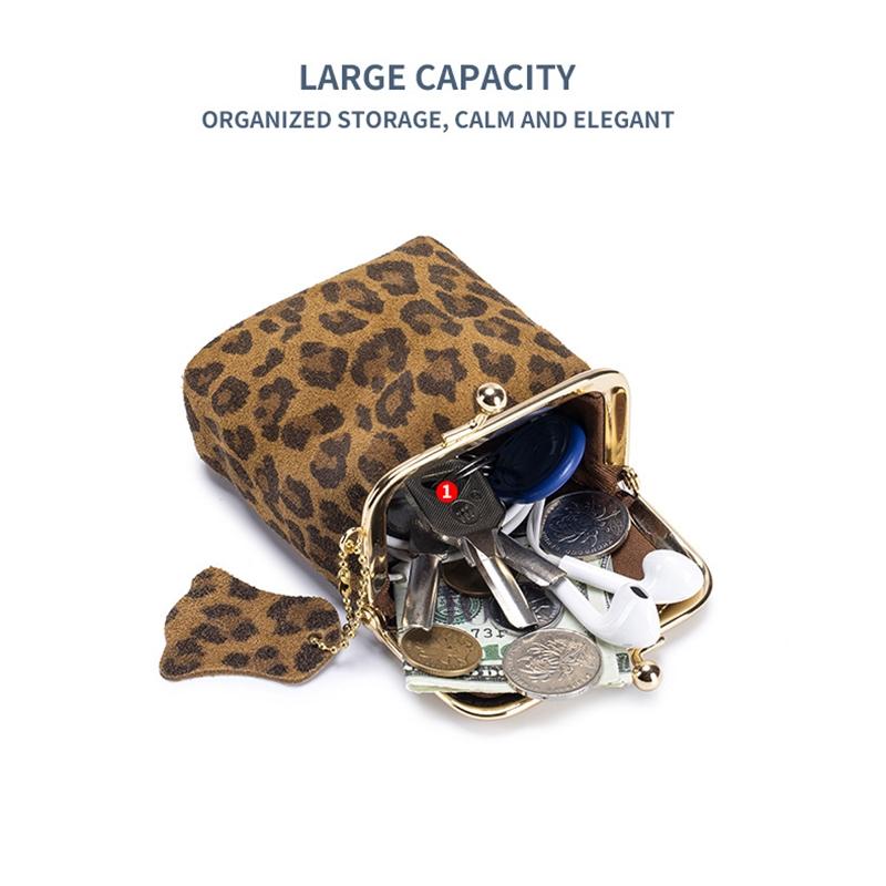 Mini Creative Leopard Print Lipstick Bag Multifunctional Compact Convenient Storage Bag Coin Purse for Women
