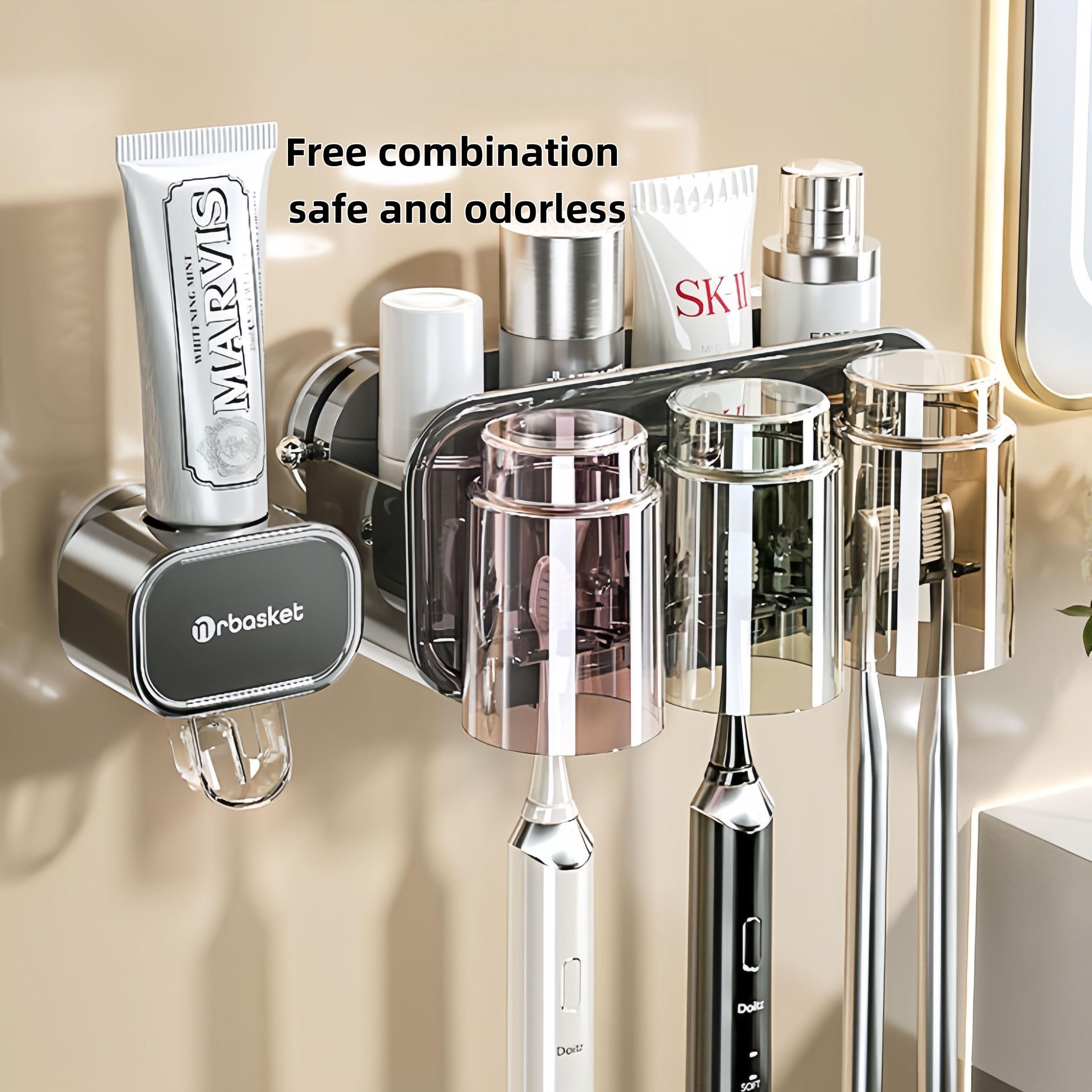 Automatic Toothpaste Dispenser Wall Mounted, No Drilling Required, High-End Suction Cup Holder, Space-Saving Bathroom Organizer, Toothpaste Squeezers