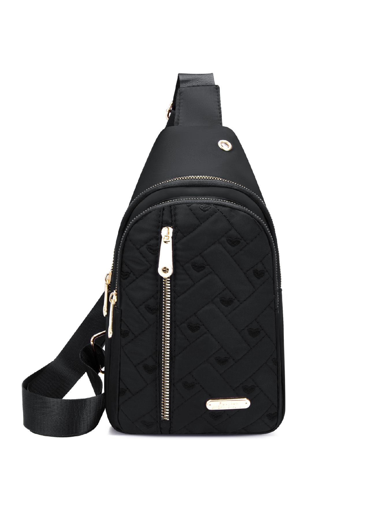 Quilted Texture Zipper Fanny Pack, Casual Solid Color Chest Belt Bum Bag for Women, Trendy Versatile Daily Commuting Bag, Girl Fashionable Crossbody Bag