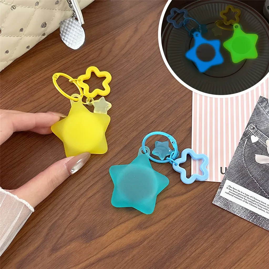 1PCS 3D Noctilucent Star Cartoon For Apple Airtag Case Keychain Air Tag Protective Tracker Soft Silicone Case Pendant With Bell Cover