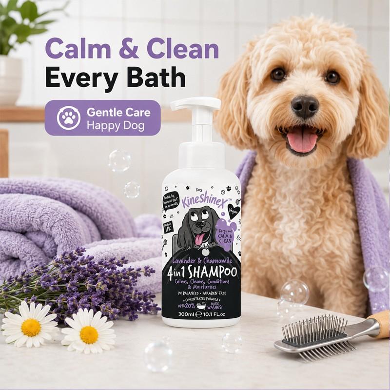Kineshinex Pet Dog Cat Whitening Shampoo, Gentle Cleansing Formula, Safe for Dogs & Cats, Ideal for Daily Bath Time, Easy to Use