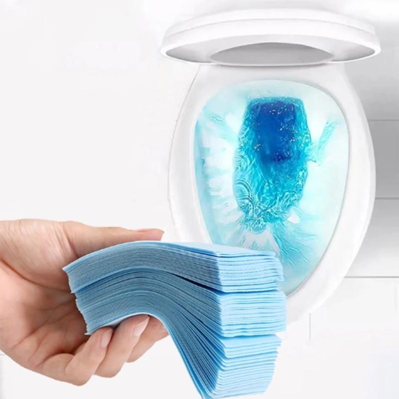 100pcs Toilet Cleaner Sheets, Effective Bathroom Sanitizer, Easy-To-Use Cleaning Solution, Ideal for Daily Use, Keep Your Space Clean & Fresh