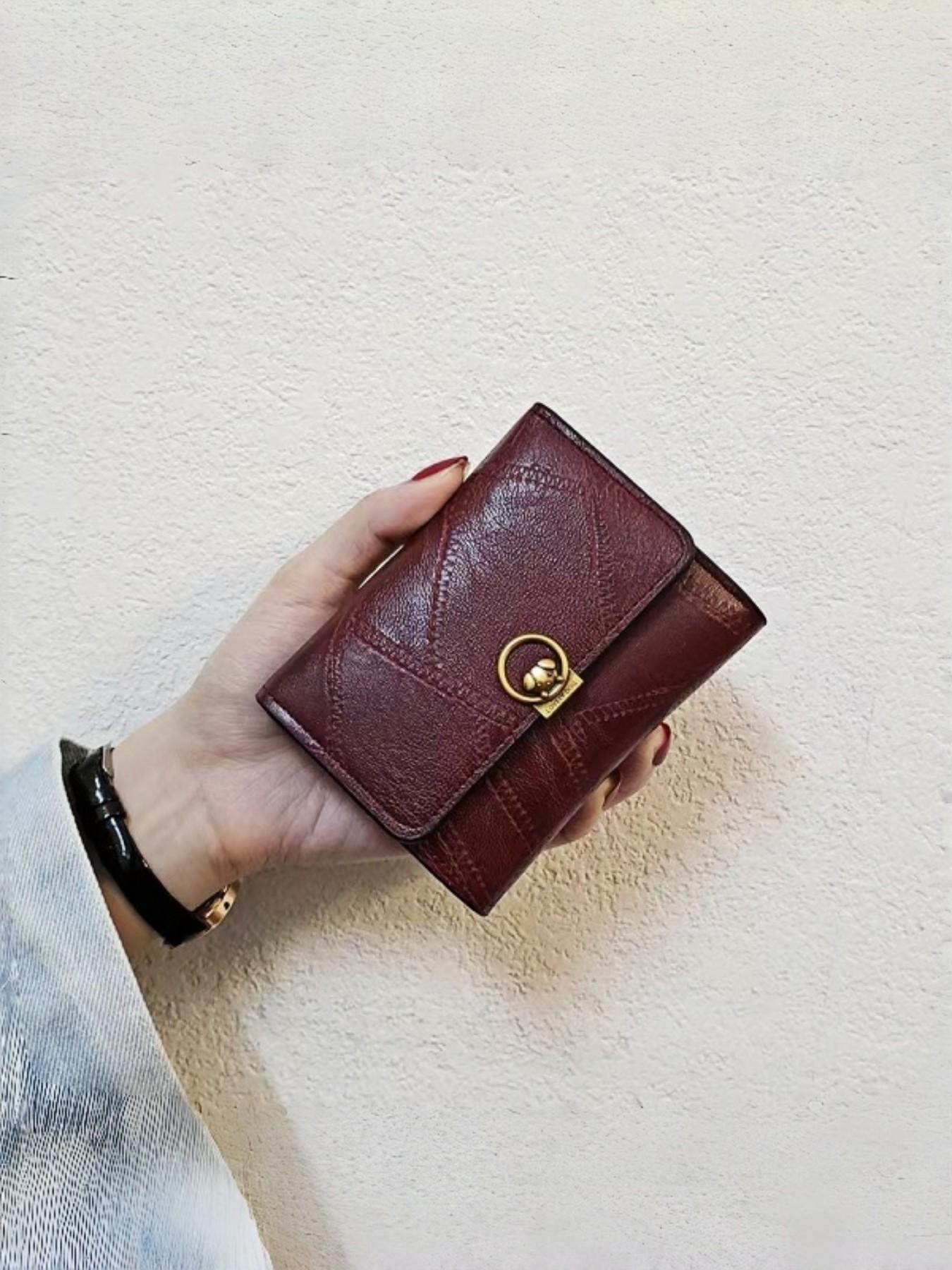 Vintage Wax Leather Short Wallet for Women, 2026 New Unique Design, Multi-Card Holder, Coin Purse, Fashionable Accessory