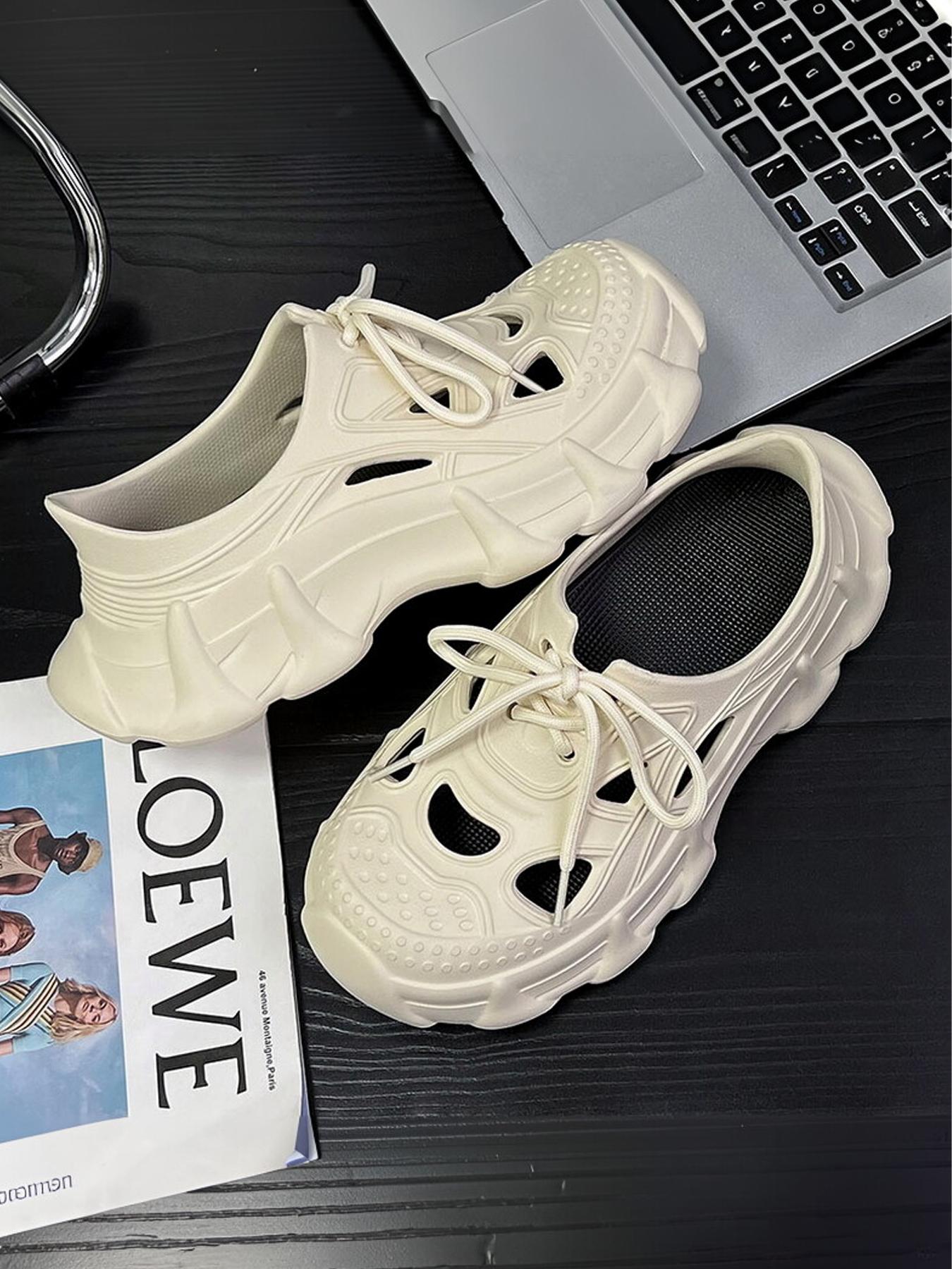 Men's Classic Breathable Perforated Slip-On Sandals Lightweight EVA Non-Slip Beach Slippers Waterproof Outdoor Garden Shoes Comfortable Casual Footwear for Summer Driving Walking & Daily Use