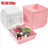 Square Paper Baking Box with Transparent Lid, Bakeware Cake Slice Containers Ideal for Cookies, Sandwiches, Cake Slices, Strawberries, Perfect for Parties and Picnics, Baking Supplies