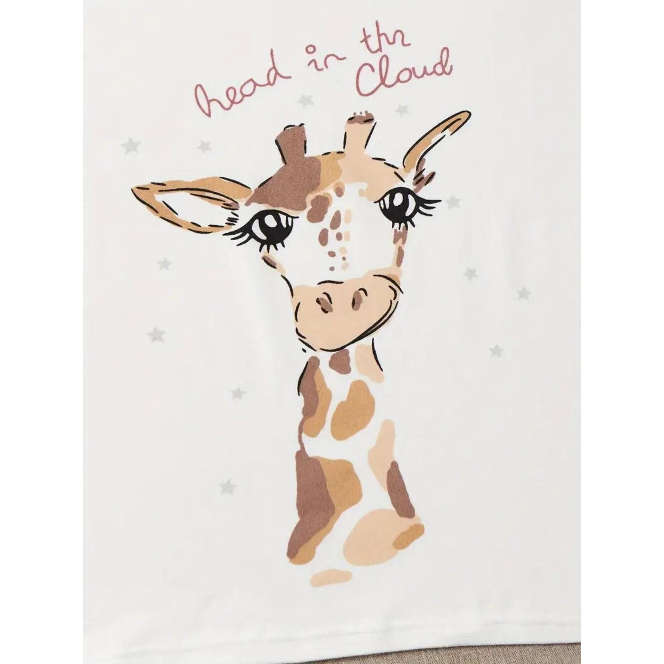 Women's Giraffe Print Short Sleeve Tee & Shorts & Pants Pyjama Set, Casual Comfy Round Neck Ladies Sleepwear Loungewear for All Seasons, Lightweight Casual Pajama Sets
