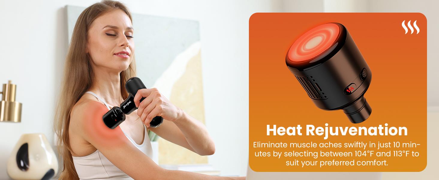 【Bob and Brad &Q2 Mini Massage Gun with Heat and Cold】Pocket-Sized Deep Tissue Percussion Massager for Pain Relief, Portable Percussion Muscle Massager Gun, Ultra Small & Quiet Muscle Massager, FSA Eligible for Women  Men NewYear gift Travel-Friendly Gift