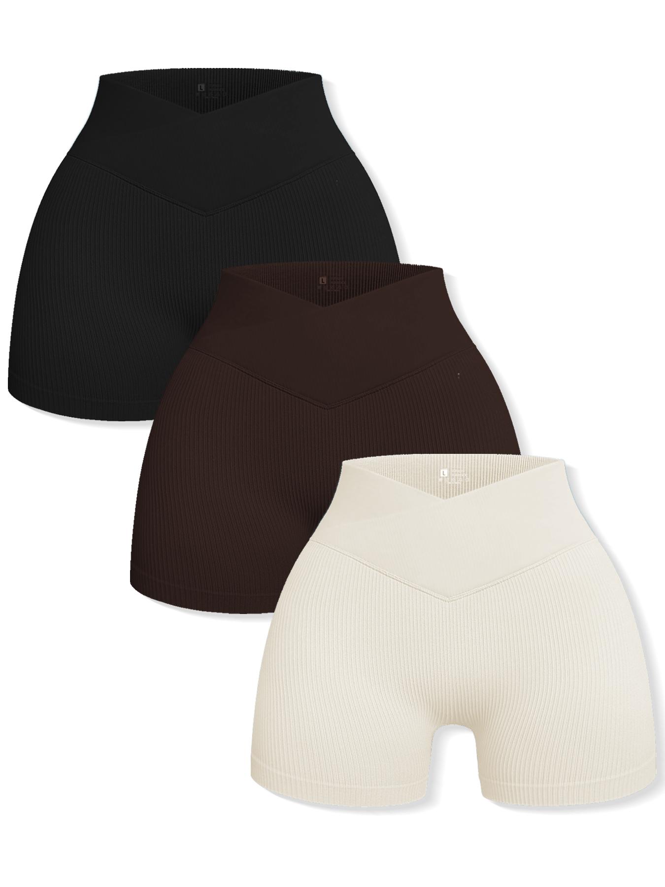 Women's Solid High Waist Ribbed Sports Gym Shorts, Summer Clothes Women Breathable Comfortable Textured High Stretch Seamless Short Leggings, Ladies Sportswear, Gym Clothing