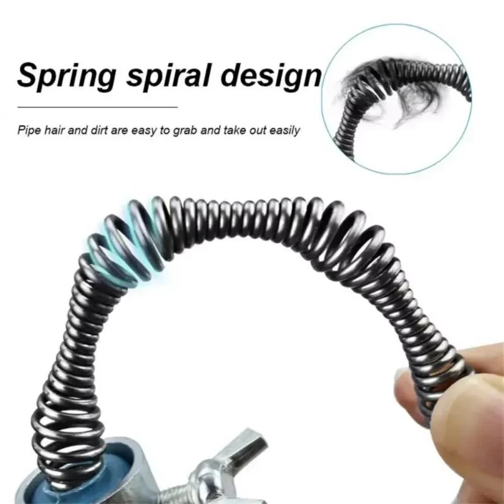 3/5Meters Long Kitchen Toilet Sewer Blockage Hand Tool Pipe Dredger Drains Dredge Drill-Powered Extendable Spring Cleaning