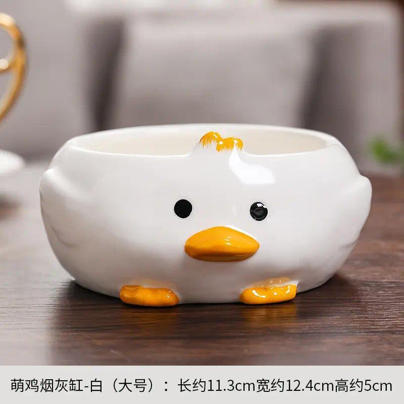 Ceramic Ashtray Creative Cute Duck Cartoon Small Animal Home Living Room Bedroom Office Ashtray