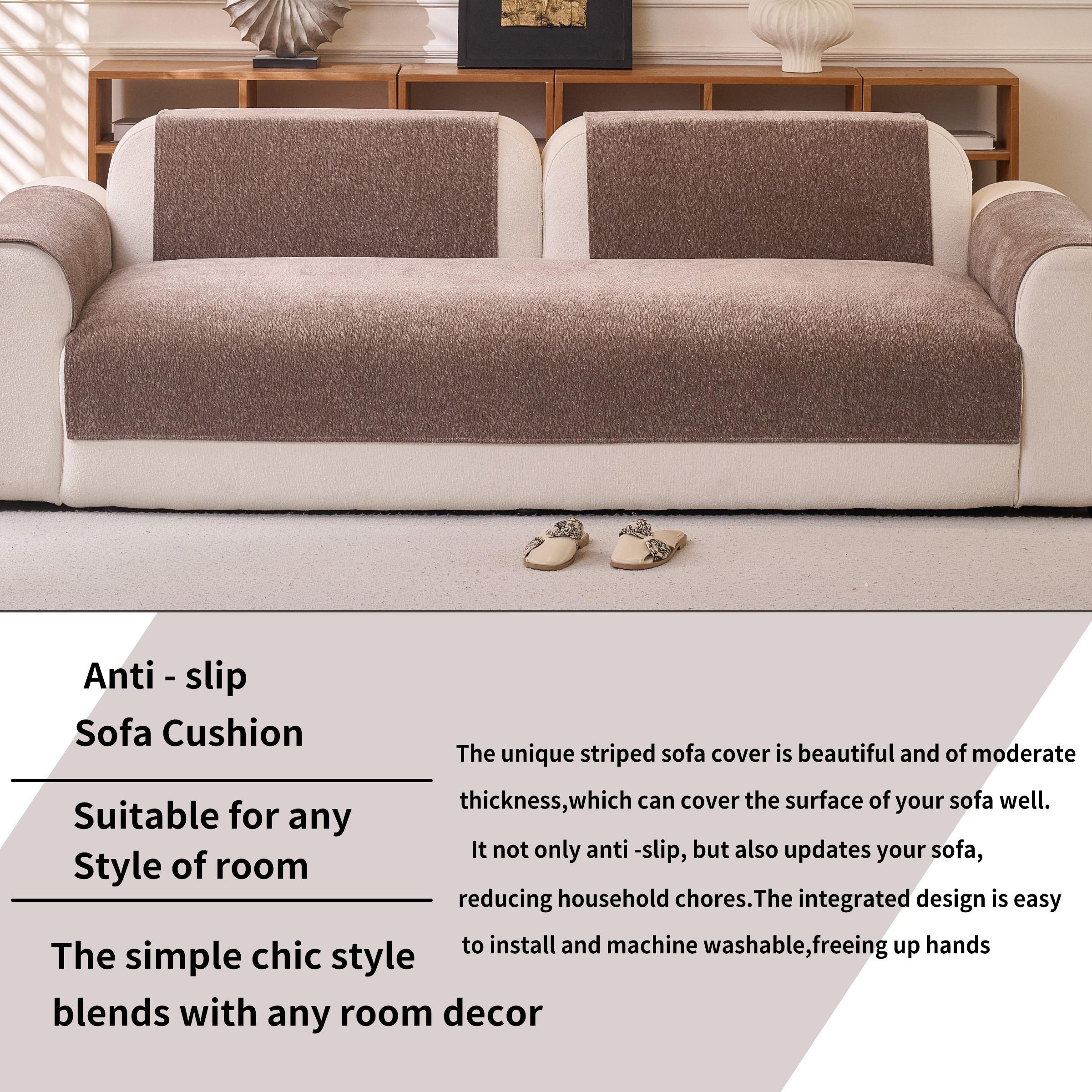 Modern Soft Chenille Sofa Protector, Scratch-Resistant, Non-Slip, Fits All Sofas, Pet-Friendly, Durable, Home Decor Essential