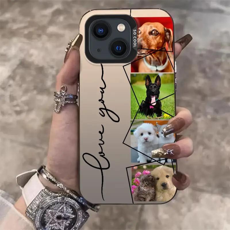 Custom Laser Phone Case for Apple 17 Series, Frame with Multiple Images, Anti-Drop and Non-Slip, Large Holes, Random Print