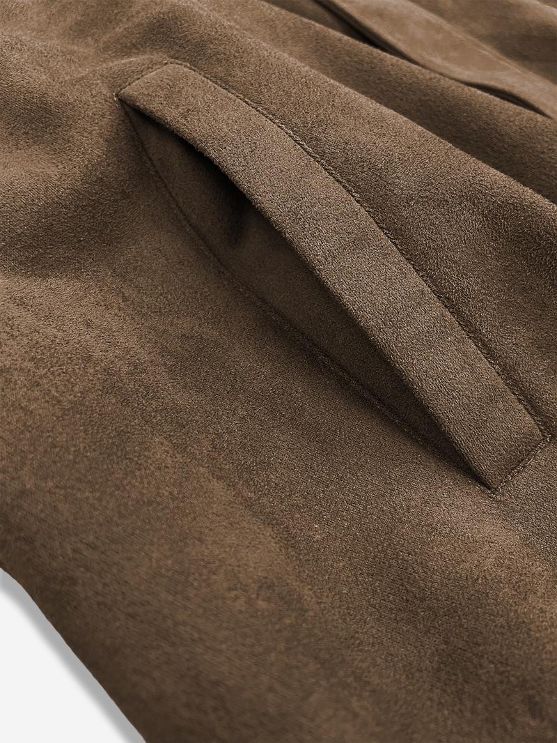 Women's Fall Winter Loose Fitted Suede Jacket, Short Batwing Sleeve Bomber Coat, Plain Leather Look Top, Zipper Neckline, Long Sleeve Vintage Style Women's Fall Winter Loose Fitted Suede Jacket, Short Batwing Sleeve Bomber Coat, Plain Leather Look Top, Zipper Neckline, Long Sleeve Vintage Style