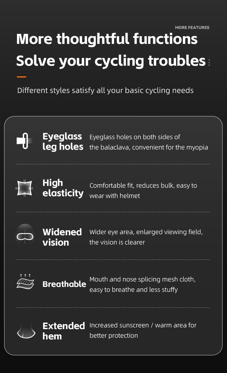 ROCKBROS 3 Counts Summer Balaclava Face Mask UV Protection Cooling Neck Gaiter Breathable Face Covering Motorcycle Cycling for Men Women FathersDayGift