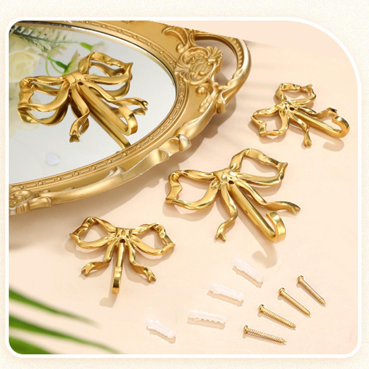 Vintage European Bowknot Decorative Wall Hook, Easy Installation, for Towels, Coats, Bags, Scarves, Keys, Necklaces, Umbrellas, Wall Mounted Hanger, Key Holder