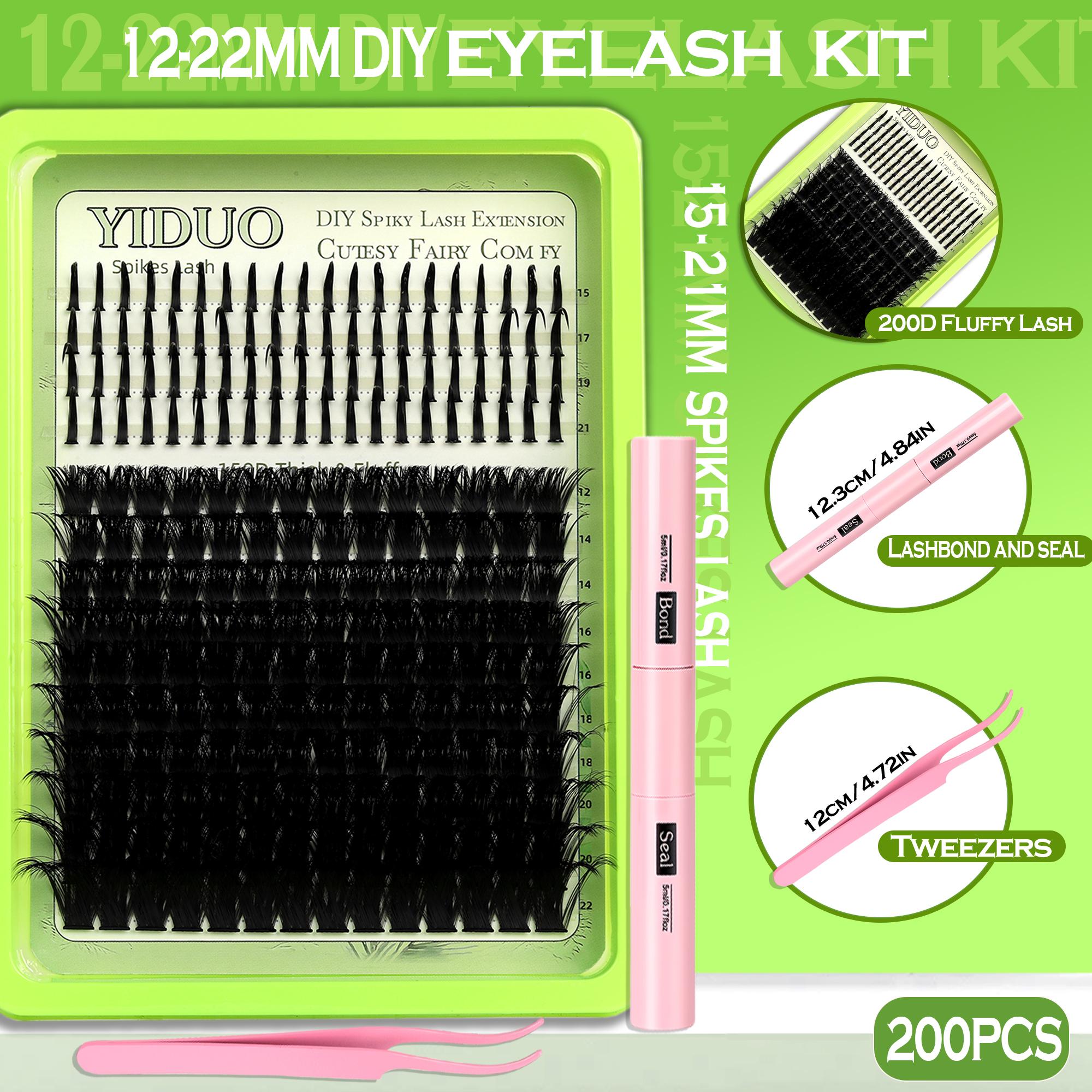 Curl Wispy Individual False Eyelash with Lash & Tweezers Kit, Natural Self Grafting Diy Segmented Eyelash, Makeup, Diy Eyelash Extensions