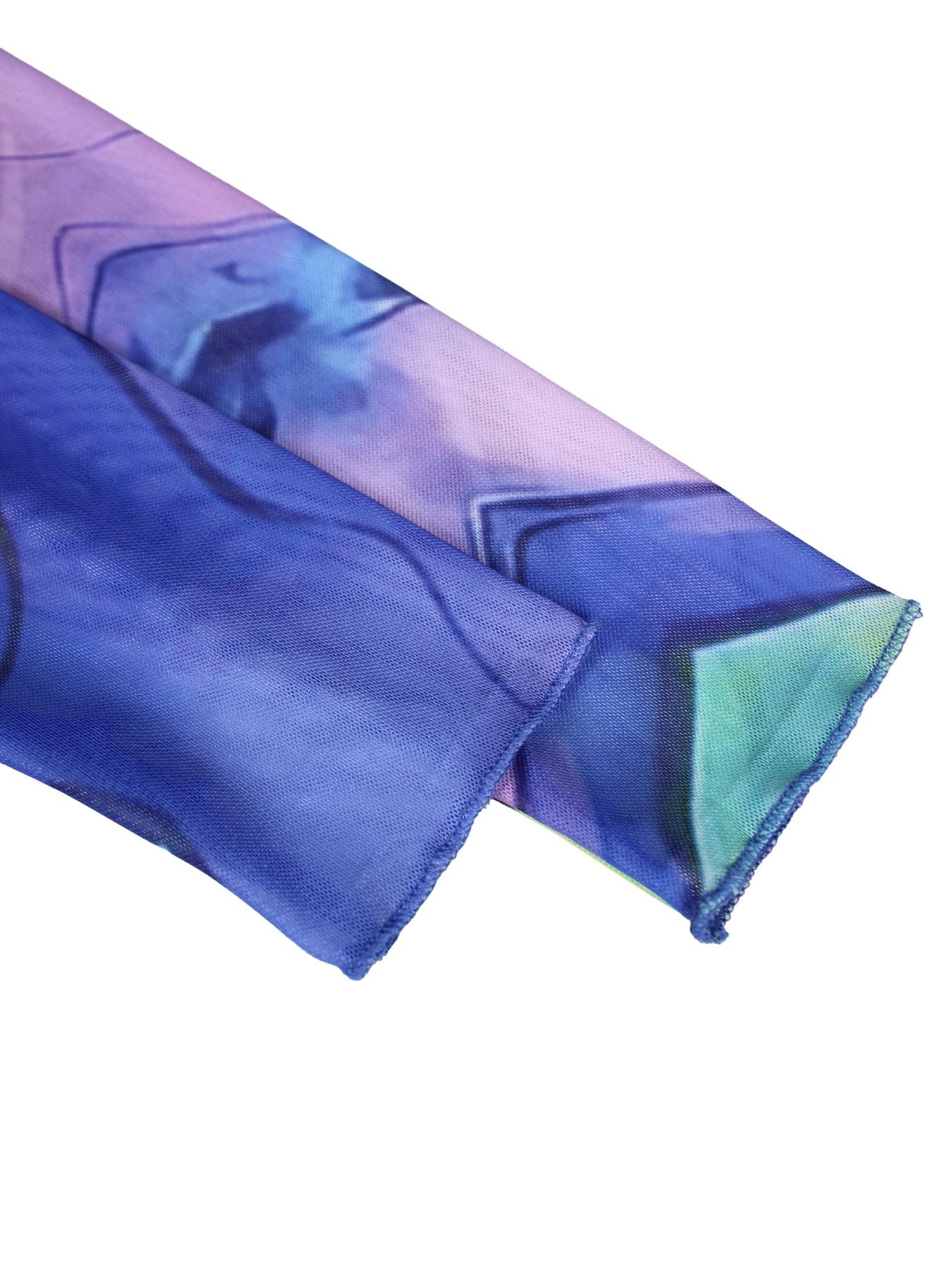 Women's Colorful Abstract Print High Neck Maxi Dress Boutique Flowy Ball Gown for Evening Party Wedding, Evening, Holiday