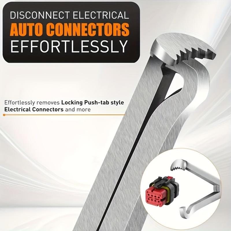 2-Piece Electrical Disconnect Tool Set, Quick Release Connector Separator, Plug Removal Pliers, Ergonomic Anti-Slip Handles, Durable Serrated Pliers, Disconnect Repair Tools