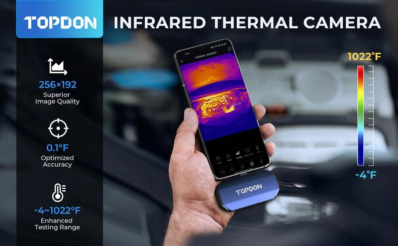 TOPDON TC001 Thermal Camera for Android, 256x192 IR High Resolution, Thermal Imaging Camera, Thermal Imager - Optimized Temperature Accuracy, Works for Smartphones and Tablets & PC(not for iOS)