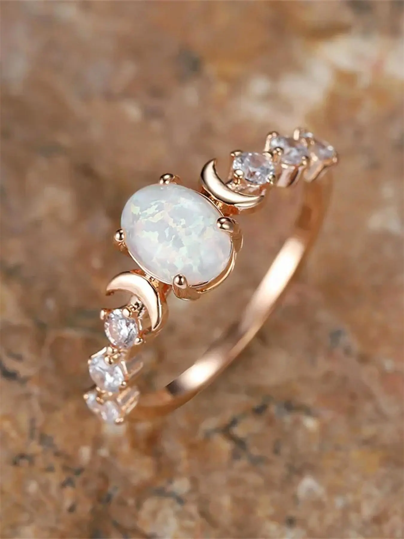 Summer Oval Shaped Artificial Gemstone & Rhinestone Decorated Ring, Wedding & Engagement Jewelry Gift for Women, Fashion Engagement Ring