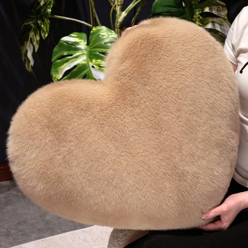 Heart Pillow with Pillow Core, Love Gift, Large Heart Shape, Sherpa Material, Room Décor, Throw Pillows for Living & Bedroom