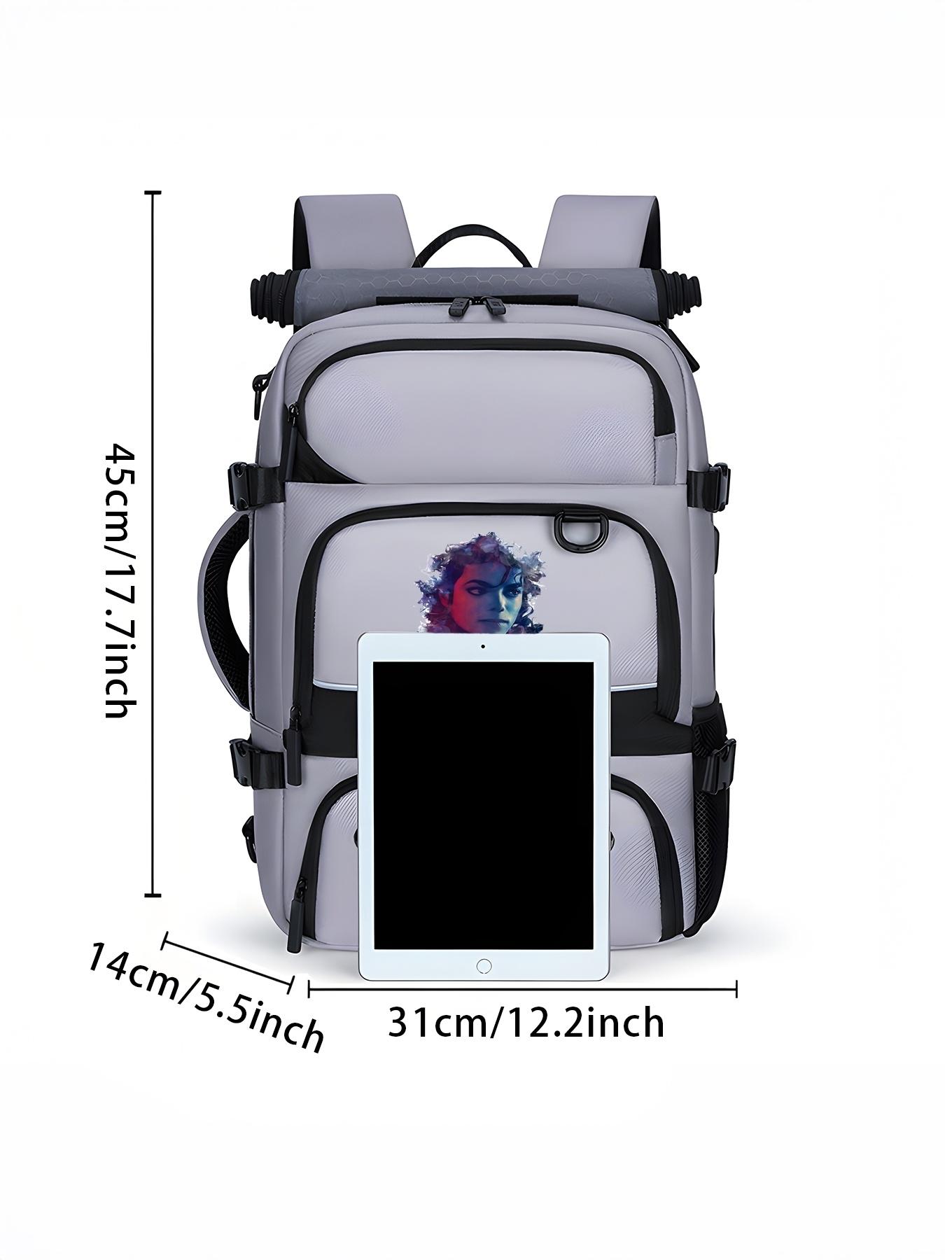 This hiking backpack features a Michael Jackson portrait and is designed with multiple layers, making it suitable as a back-to-school or New Year's gift.