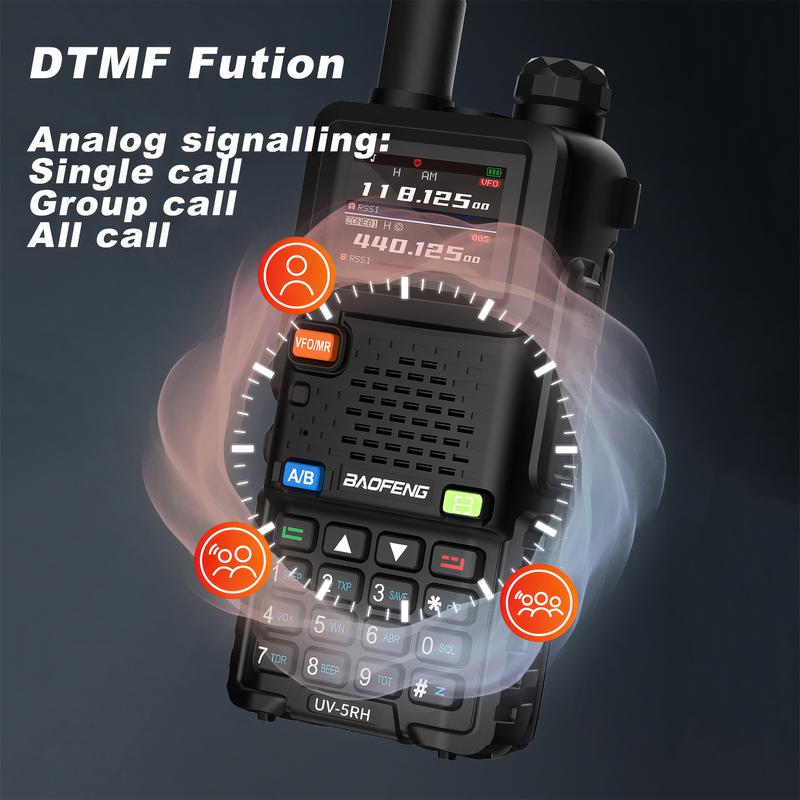 BAOFENG Radio GMRS UV-5RH (Upgrade of UV-5R) Ham Radio,   Rechargeable Digital Wireless Walkie Talkie Long Range, Portable Handheld 2way Ridio, Emergency Preparedness Audio