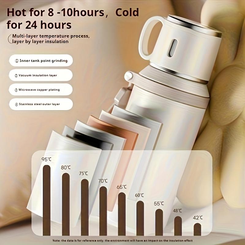 316 Stainless Steel Vacuum Insulated Sports Water Bottle, Gradient Color, with Lid, Tea Filter, Handle, 700ML/24oz, Outdoor Travel Mug