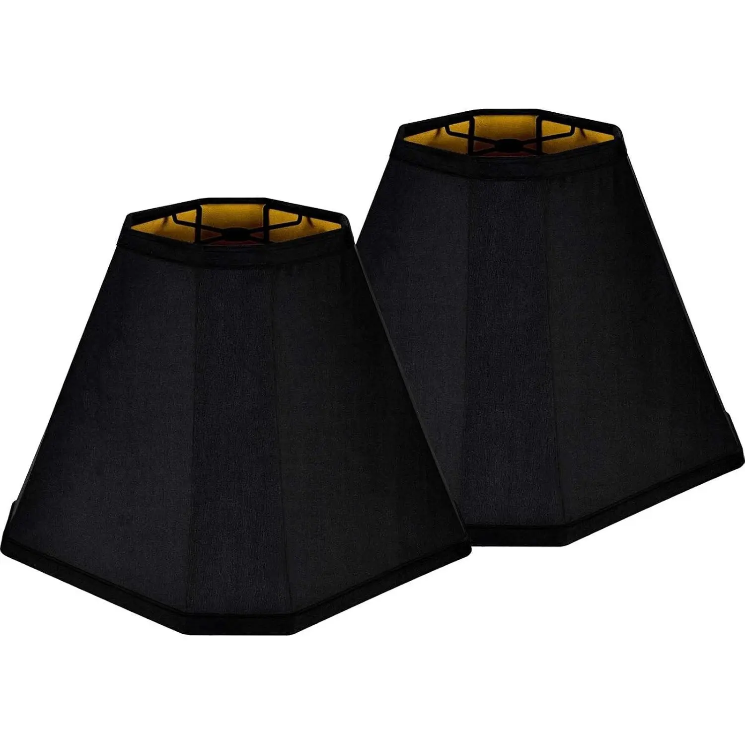 Black Lamp Shades Set of 2,6.5" x 13" x 10.5",Fabric Bell Lampshade | Classic Scalloped Lamp Shade for Table Lamps,Floor Lamps Replacement,Spider Fitter,Easy Assembly