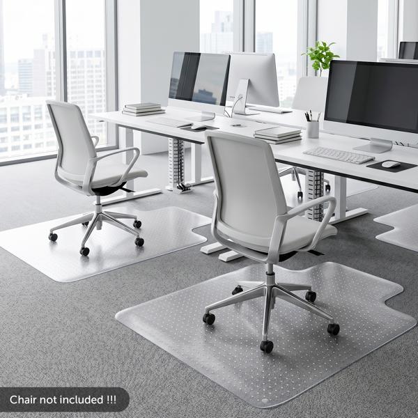 Clear PVC Office Chair Mat for Carpet, Non-Slip Desk Floor Protector with Studded Grip, Easy-Clean Transparent Rolling Chair Mat for Home Office, Computer Desk & Gaming Chair Clear PVC Office Chair Mat for Carpet, Non-Slip Desk Floor Protector with Studded Grip, Easy-Clean Transparent Rolling Chair Mat for Home Office, Computer Desk & Gaming Chair