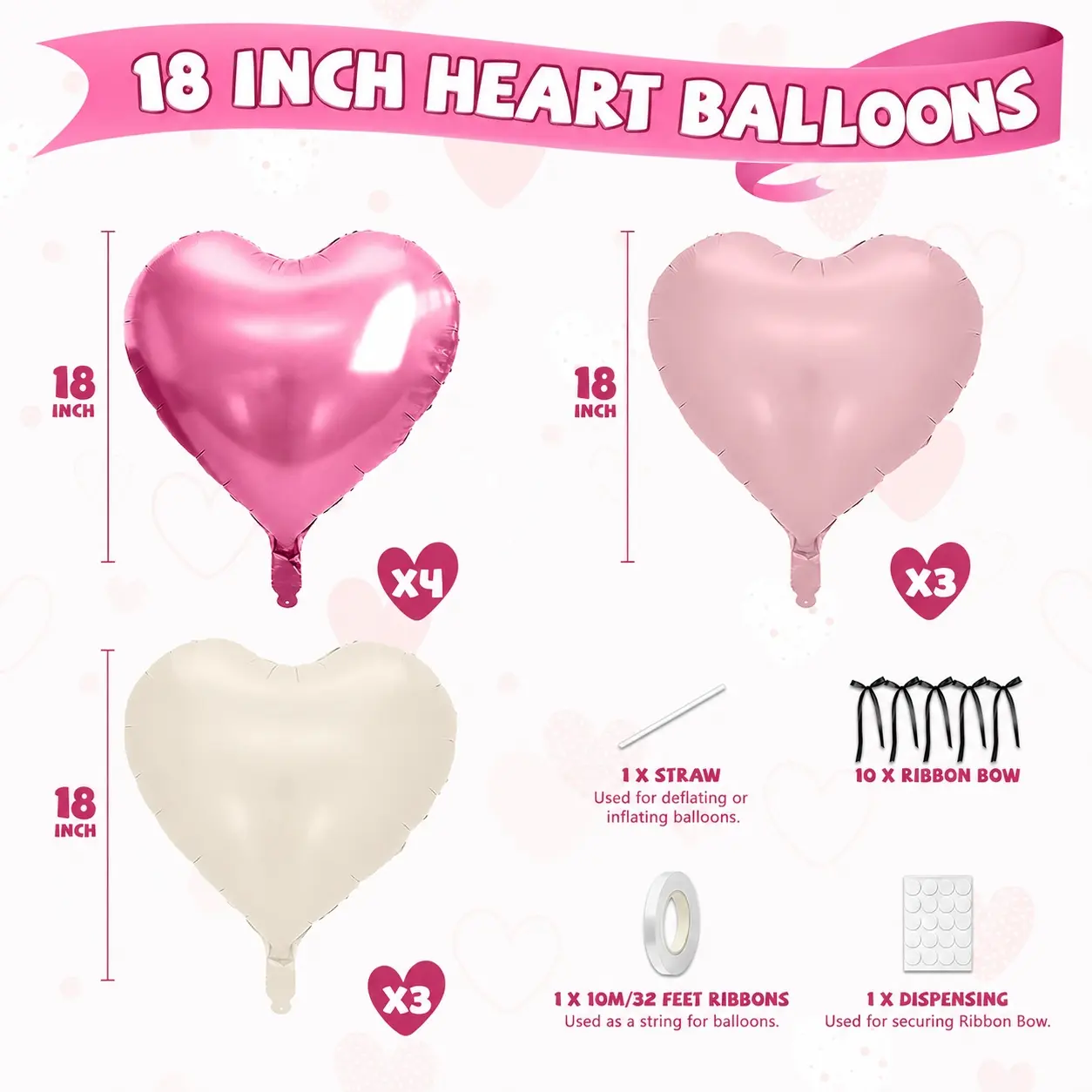 Powdered Cream Heart + Bow