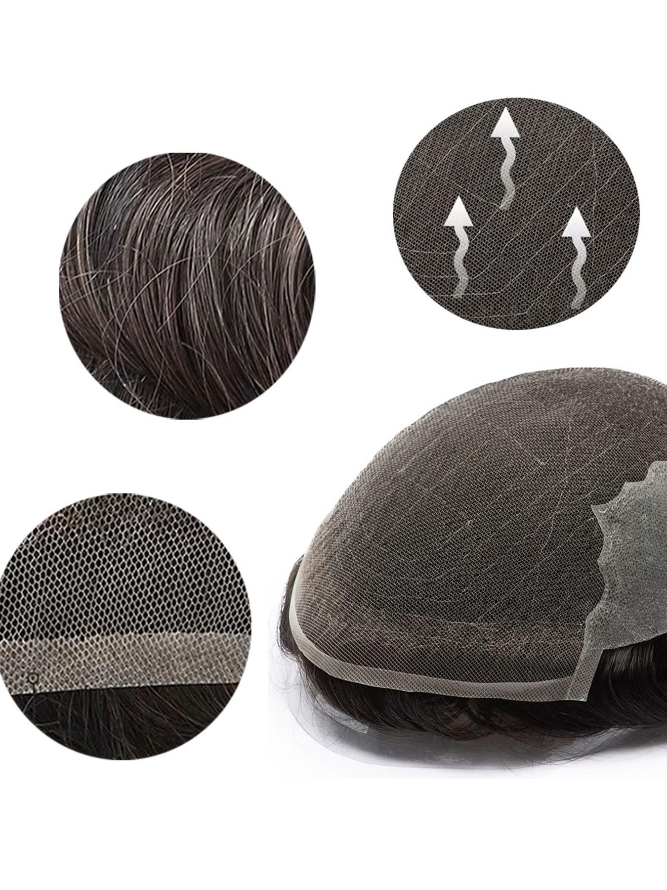 Men's Q6 Lace Toupee, Breathable Lightweight Hair System with Natural Look, Comfortable Fit for Daily Wear, Easy to Style for a Clean and Confident Appearance