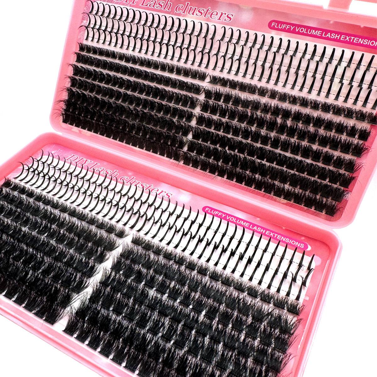 200D/150D/120D/100D/80D/60D/50DUniversal Eyelash Bundles 5-In-1 Set, Long 8-16mm Lashes for DIY Extensions, Perfect for Daily Makeup & Cosplay Events，suitable for daily life&weddings&dates&parties&music festivals&Halloween use, Lashes Clusters Kit