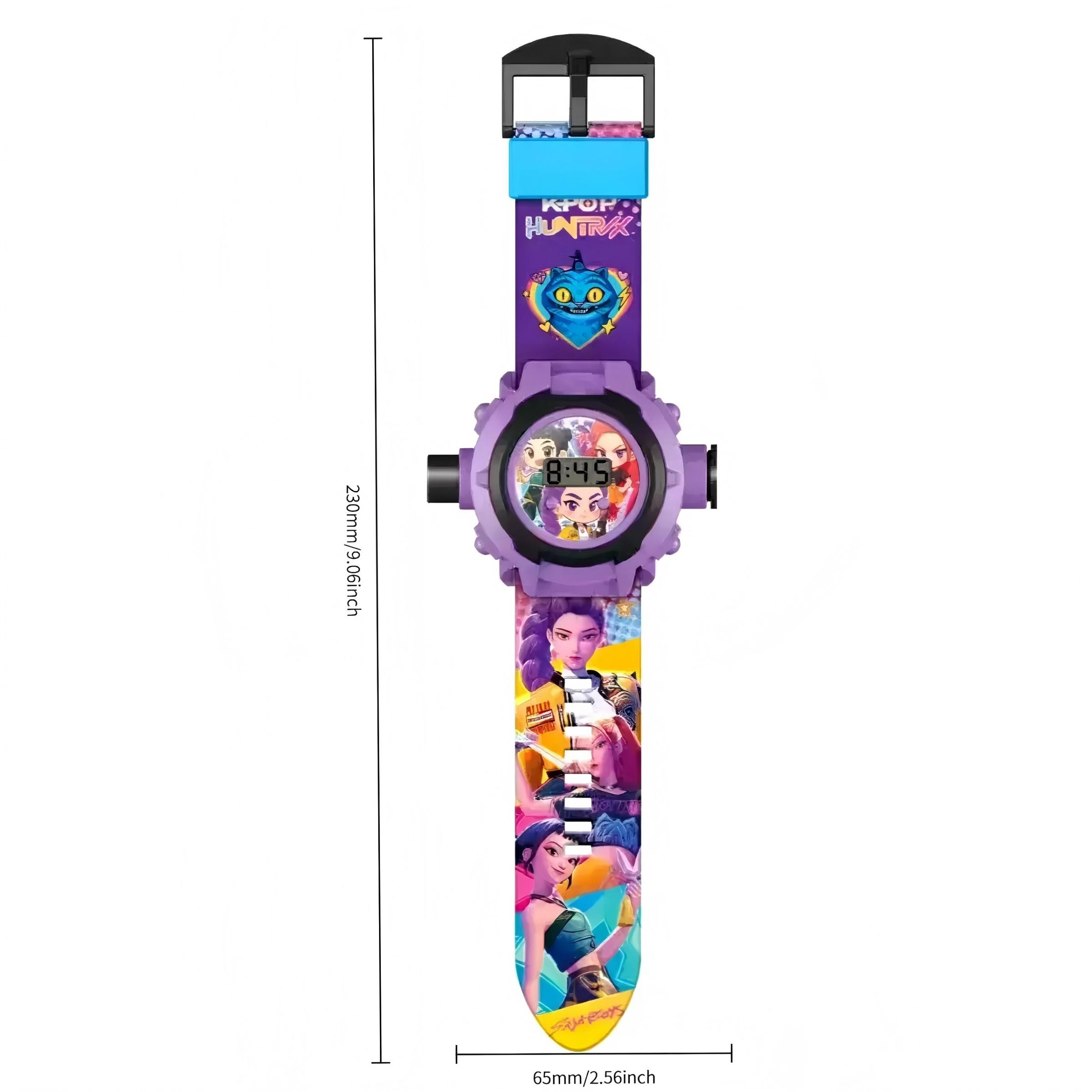 K-Pop Projection Watch 24 Images Kids Electronic Glowing Kpop Toy Rumi Zoey Mira, Interactive Learning Clock, Fun Gift Idea Birthday Gift