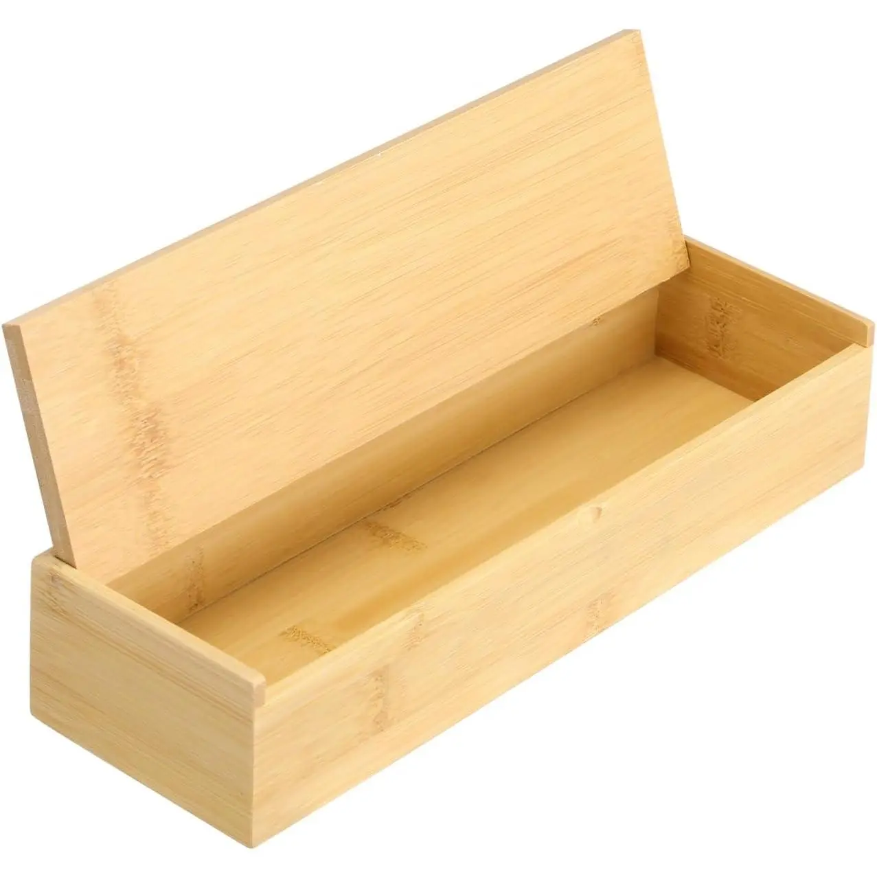 Wooden Cutlery Box with Lid, Kitchen Chopsticks Box Utensils Drawer Organizer  Storage Case Countertop Silverware Container for Tableware