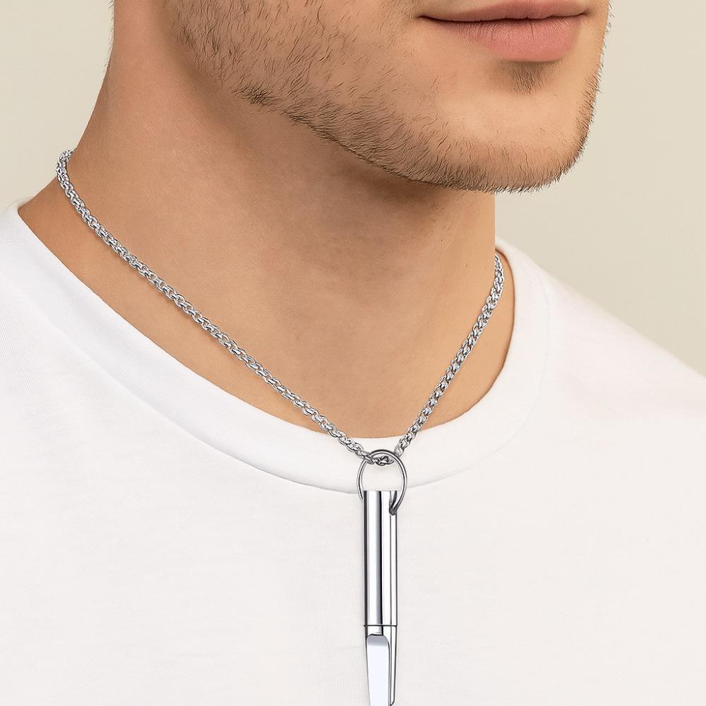 Breathing Resistance Whistle Necklace With Cotton Core Relaxation Anxiety Relief Necklace Stress Relief Yoga Meditation Necklace