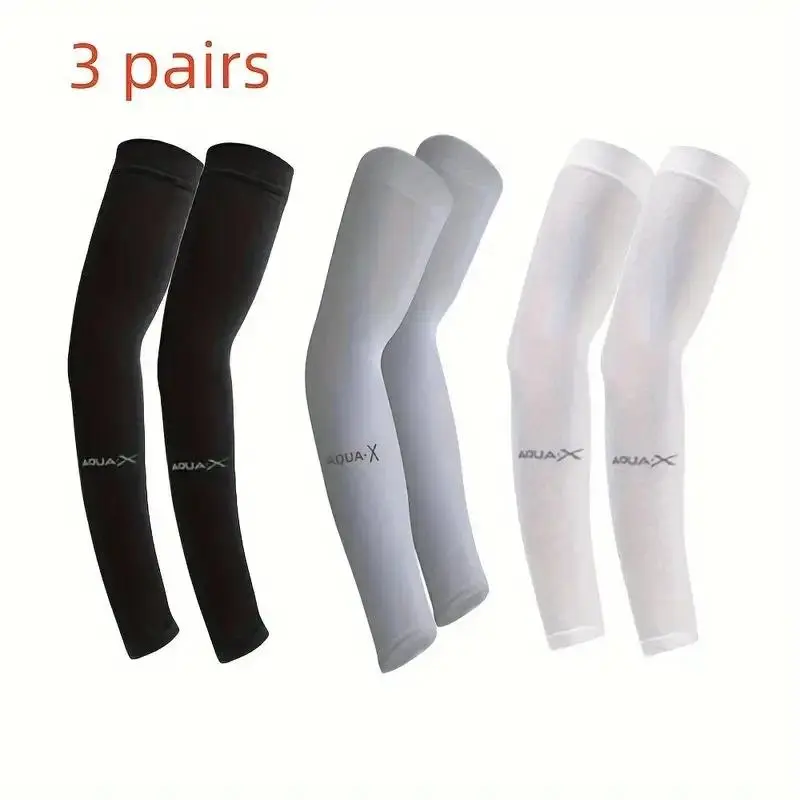 3 Pairs Breathable Sun Protection Sleeves UV Protective Arm Covers Uses for Sports Driving Outdoor Adventures Shield