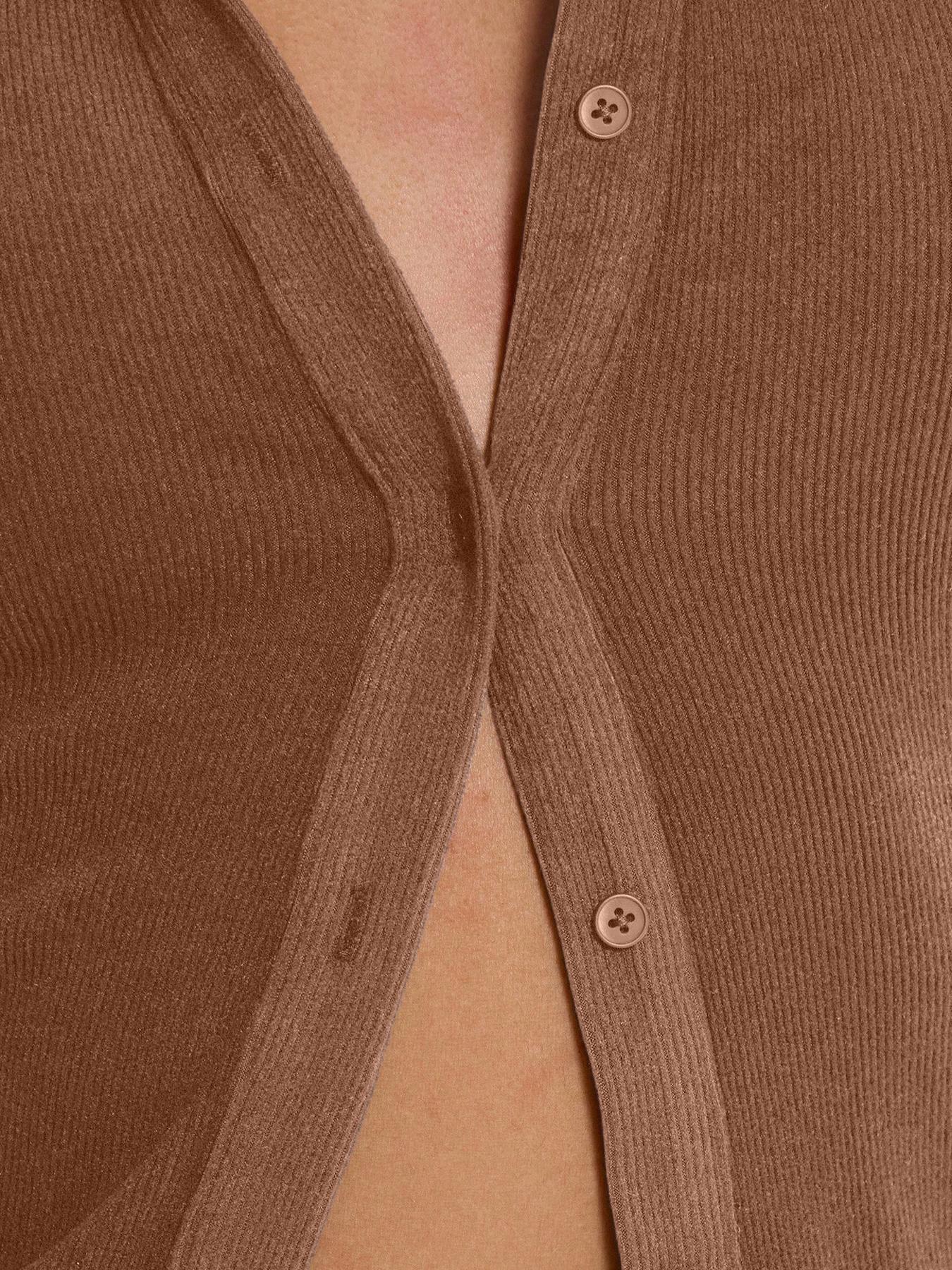 Women's Casual Long Sleeve Shirt Collar Button Design, Fitted Plain Top for All Seasons, Moderate Fabric Knit Women's Clothing, Womenswear