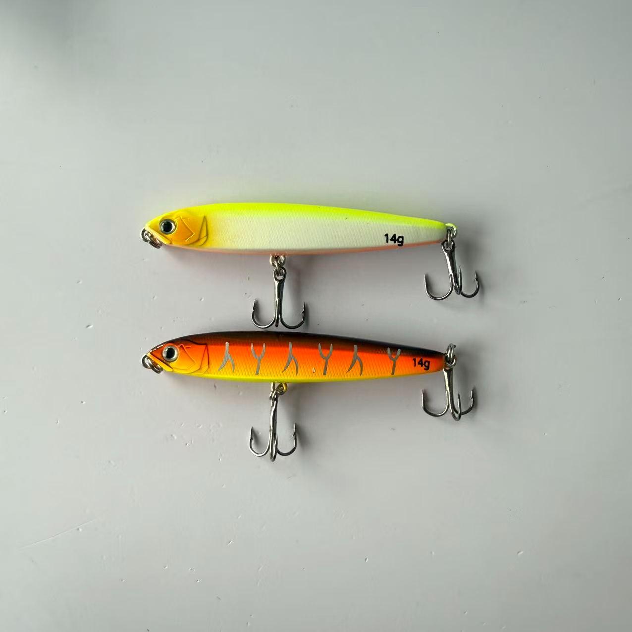 Big Brand Reproduction, Bestseller, 2pcs, Lure Minnow Submerged Lead Pencil Vibrating Far-Cast Imitation Artificial Lure with Sound Bead, Suitable for Freshwater and Saltwater Fishing, Fishing Accessories, Tackle, and Gear
