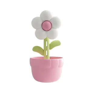 Cute Flower Humidifier with Night Light, USB Mini Cool Mist Diffuser for Bedroom, Quiet Desktop Air Moisturizer for Home & Office