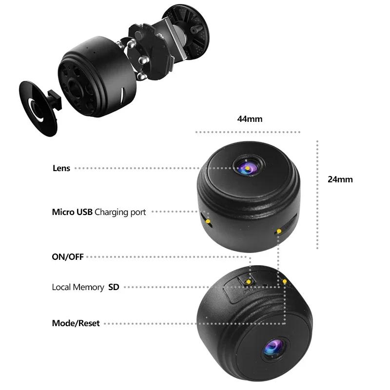 A9 WiFi Mini Camera, Wireless Video Recorder, Security Surveillance Camera, Smart Home Monitor, Suitable for Babies and Pets