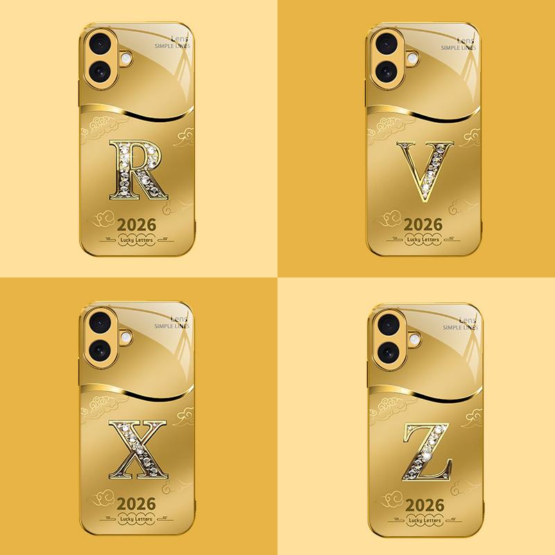 Suitable for [iPhone 16] high-end phone case🤩，choose from 26 letters of the English alphabet, each with an exquisite auspicious cloud pattern to bring you good luck YM99