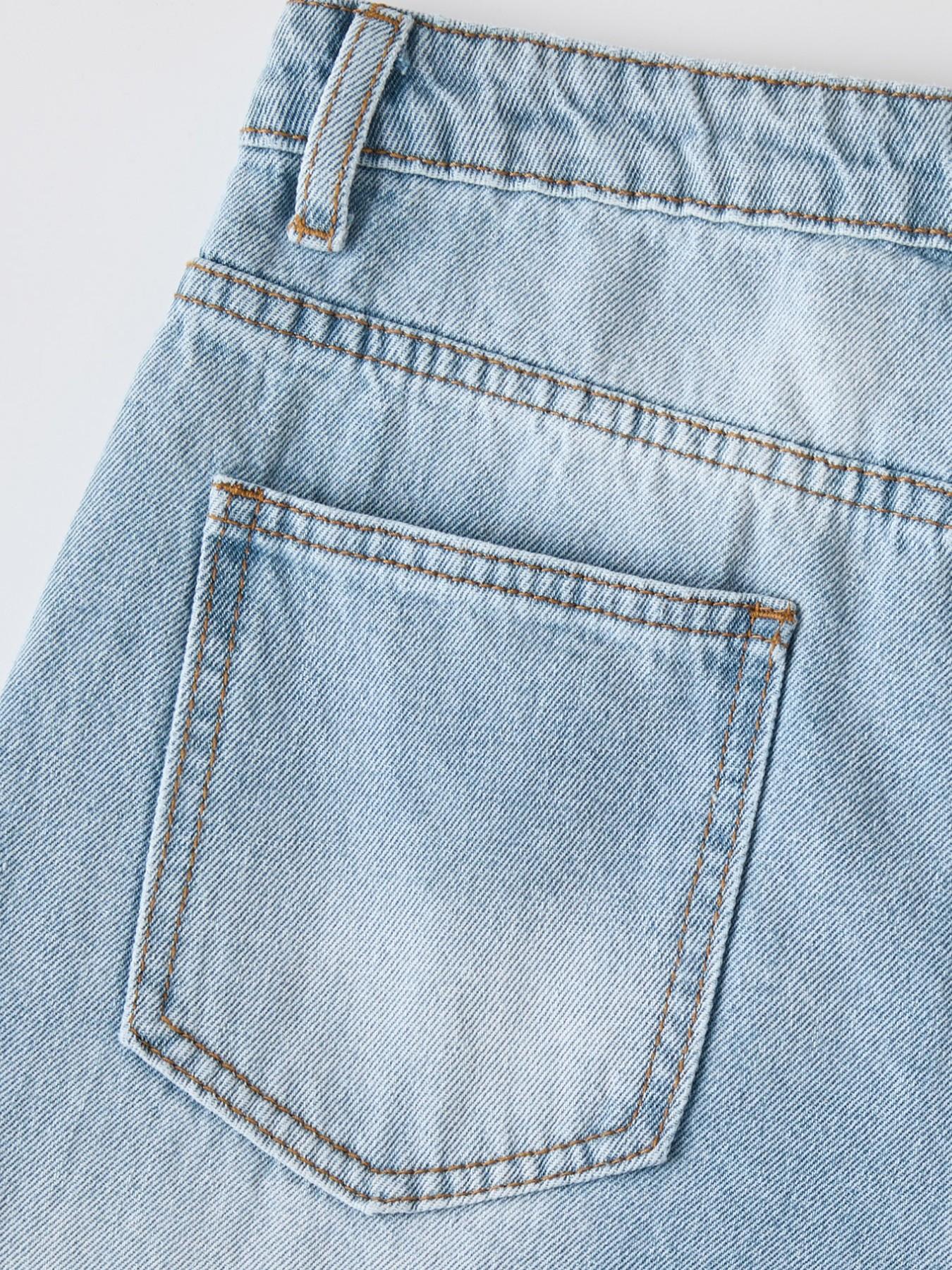 Teen Girls High Waisted Baggy Jeans, Summer Dark Washed Wide Leg Denim Jeans, Loose Straight Trousers 12-16y