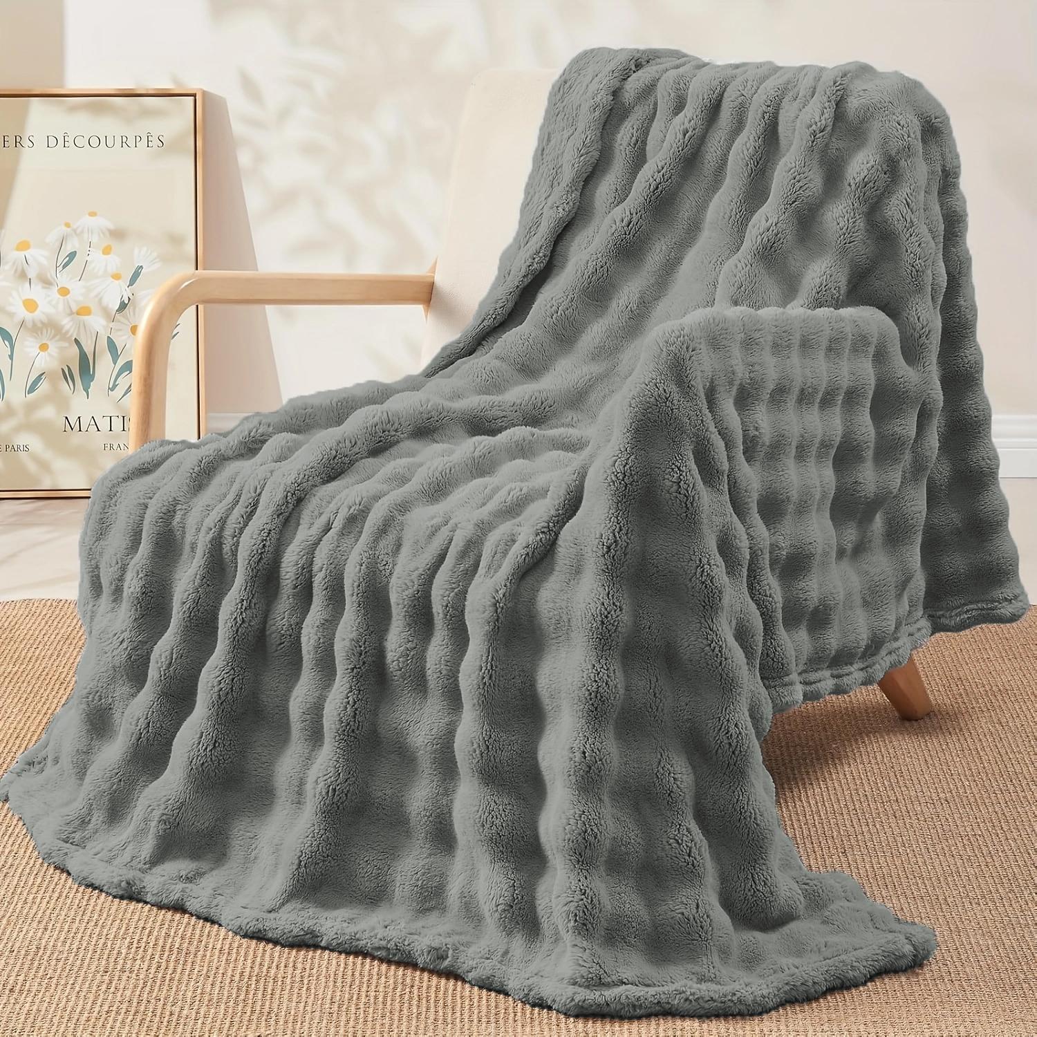 Ultra Soft Flannel Blanket Queen Size, Luxurious Plush Blanket for Sofa Bed Chair, Warm Breathable, Anti-Static Ultra Fine Fleece Bedding