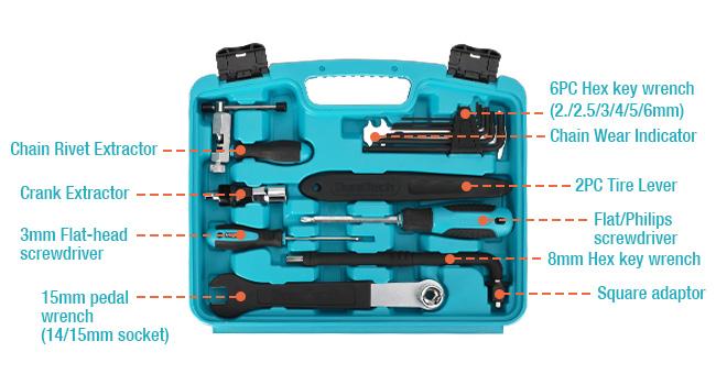 #JumpstartSale DURATECH Bike Repair Kit, Bicycle Tool Kit with Carry Case, Bike Accessories for Repairing Tyres, Brakes, Chains, Pedal, Mountain Bike & Road Bike Maintenance, Great Gift for Men, Women