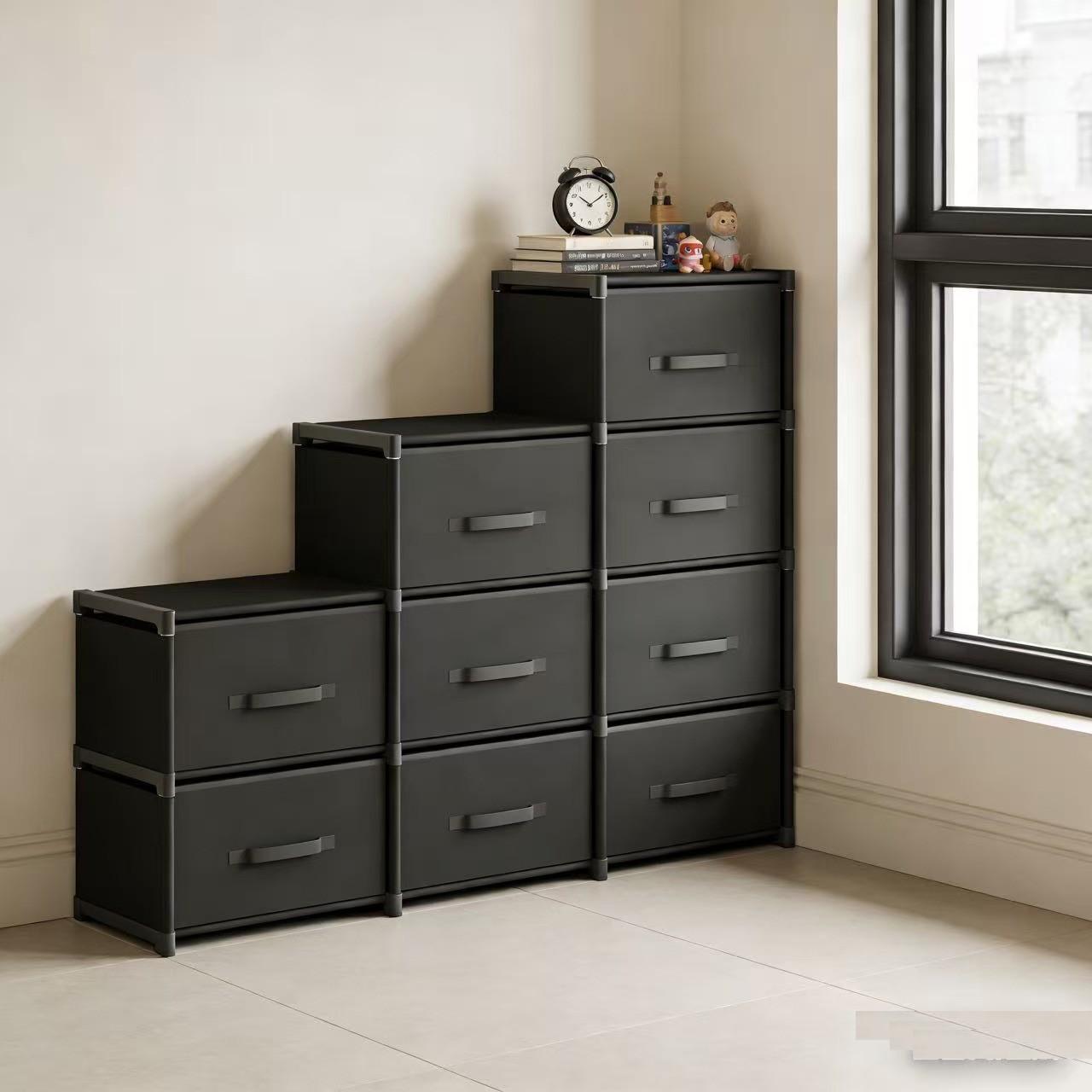 Fabric Office Storage Cabinet, Multi-Drawer Organizer, Durable Structure, Versatile Storage for Home & Office, Living Room, Bedroom, Kitchen